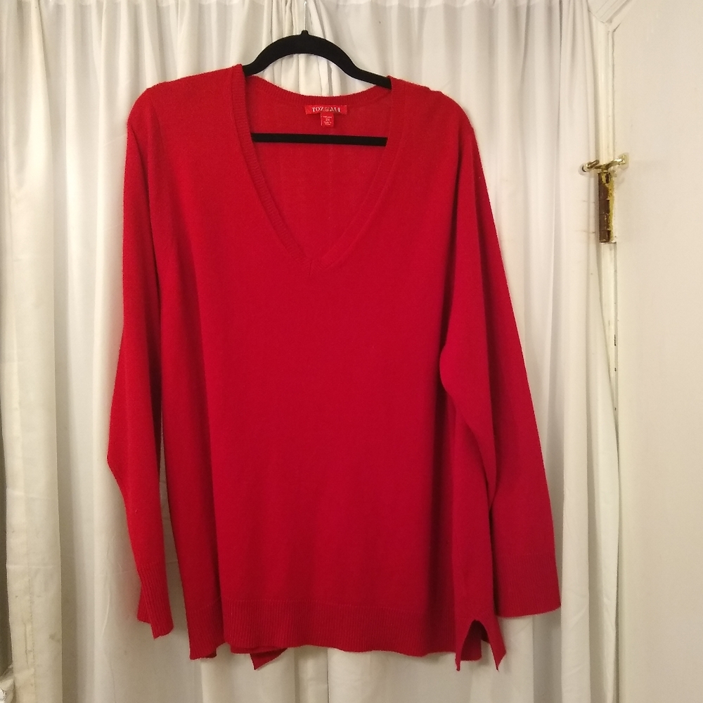 Roz & Ali Soft Knit Red 2x Sweater